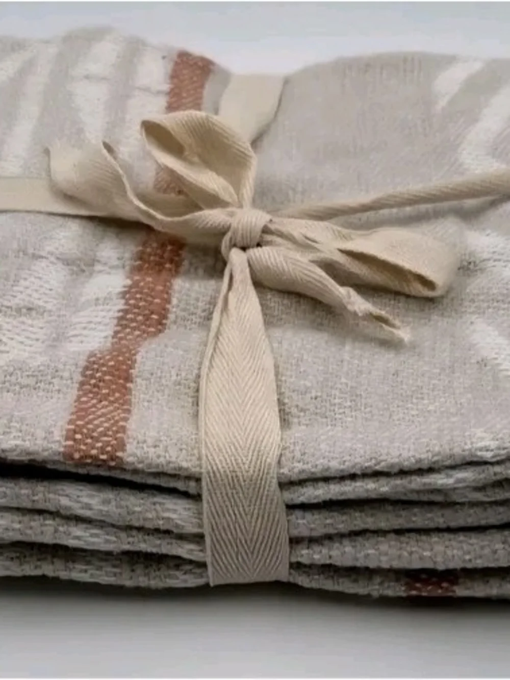 E22- Foreside Hand Woven GalenNeutral Stripe Woven Throw Blanket - Foreside